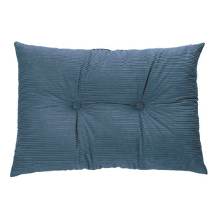 Coussin rectangulaire en velours côtelé bleu Corduroy