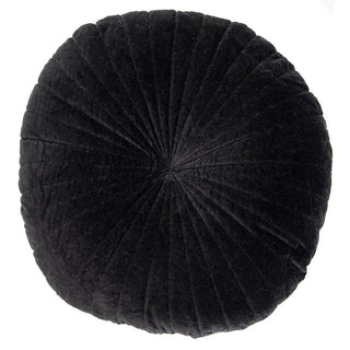 Coussin rond en velours noir Velvet