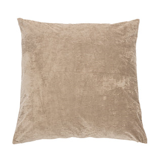 Coussin décoratif en velours côtelé taupe Corduroy