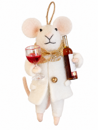 Souris décorative en feutre – Passion vin