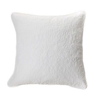 Cache oreiller européen piqué blanc Damask