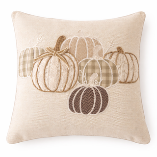 Coussin décoratif citrouilles texturées