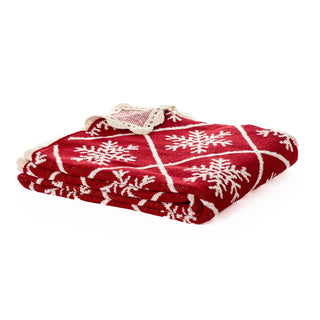 Jeté de Noël rouge Flocon