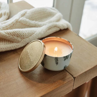 Boîte à bougies en sapin® Frasier avec couvercle en or