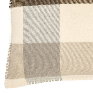 Coussin décoratif en laine à carreaux Fudge