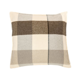Coussin décoratif en laine à carreaux Fudge