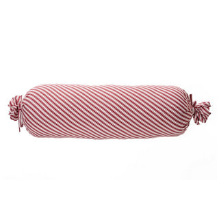Coussin long à rayures rouges et blanches Holly