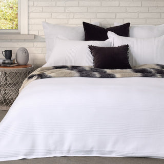 Housse de couette en coton piqué blanc Suite