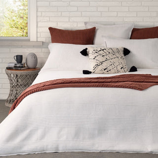 Housse de couette en coton piqué crème Suite