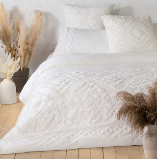 Housse de couette ivoire tuftée Raitha