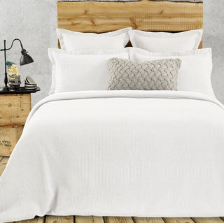 Housse de couette jersey blanc piquée Rustic