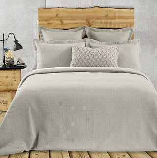 Housse de couette jersey gris piquée Rustic