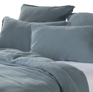 Housse de couette unie bleu steel Muslin