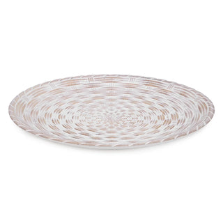 Plateau décoratif 15,5 po – Blanc et naturel