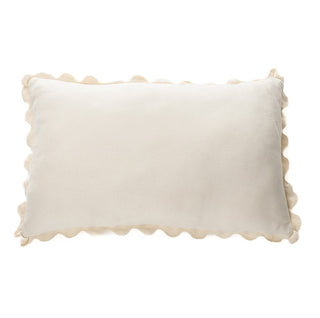 Coussin rectangulaire crème en suédine Ivory