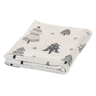 Jeté en tricot gris Noël
