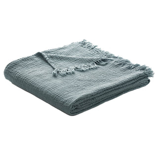Jeté uni bleu steel Muslin