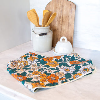 Linge à vaisselle gaufré - Fleurs vintage