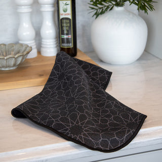 Linge à vaisselle gaufré - Noir sobre