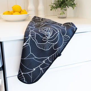 Linge à vaisselle gaufré - Rose sublime