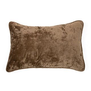 Cache oreiller en velours uni taupe Lounge