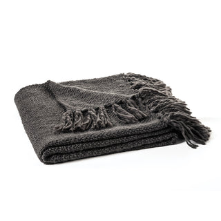 Jeté en tricot gris charcoal Mollo