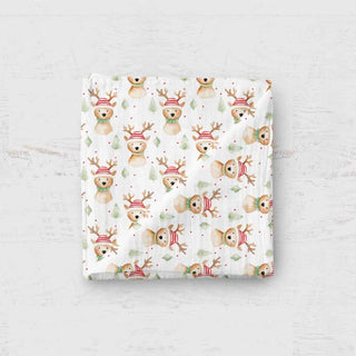 Couverture en mousseline de bambou – Rennes de Noël