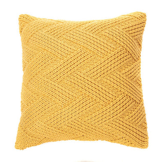 Oreiller européen en tricot jaune  Zig Zag