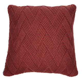 Oreiller européen en tricot terracotta Zig zag