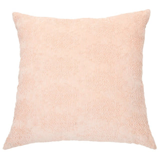 Oreiller européen en velours jacquard rose pâle Toro