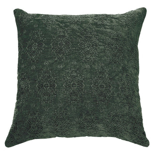 Oreiller européen en velours jacquard vert forêt Toro