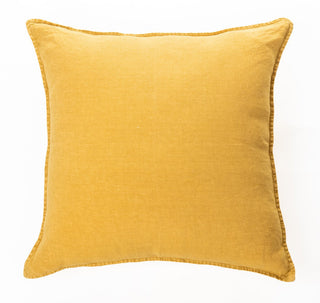 Oreiller européen moutarde Linen Stone Wash