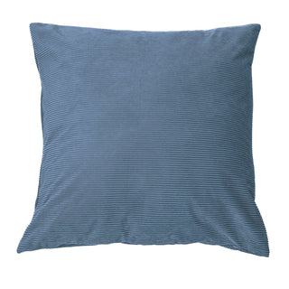 Oreiller européen en velours côtelé bleu Corduroy