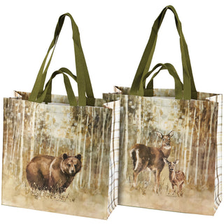 Sac réutilisable – motif nature (ours & chevreuil)