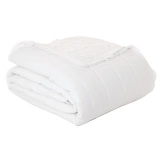 Couverture en lin piqué blanc Poke