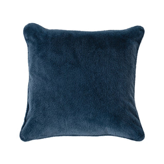 Oreiller européen en fausse fourrure bleu Polux