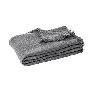 Jeté en mousseline de coton gris charcoal Popeye