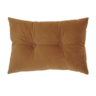 Coussin rectangulaire en velours brun Riad