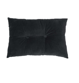 Coussin rectangulaire en velours noir Riad