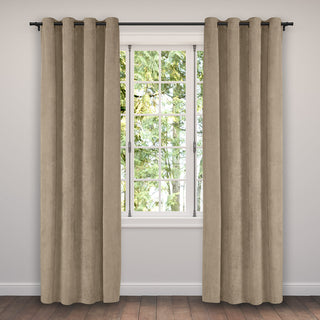 Rideau en velours côtelé taupe Corduroy