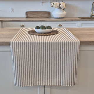 Nappe rayée taupe Seacoast
