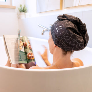 Serviette à cheveux en microfibre – Noir sobre