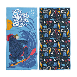 Serviette en microfibre - Ours surfeur