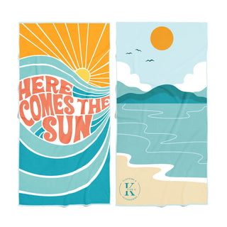 Serviette en microfibre - plage rétro