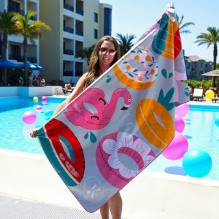 Serviette en microfibre - Piscine en folie