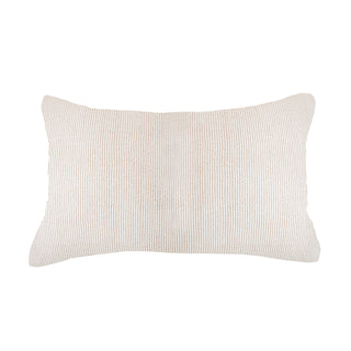 Coussin rectangulaire rayé crème et beige Softy