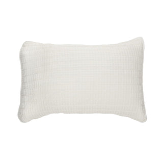Cache oreiller crème en coton gaufré Spirit