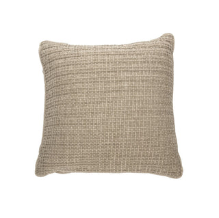 Cache coussin taupe en coton gaufré Spirit