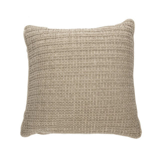 Cache oreiller européen taupe en coton gaufré Spirit