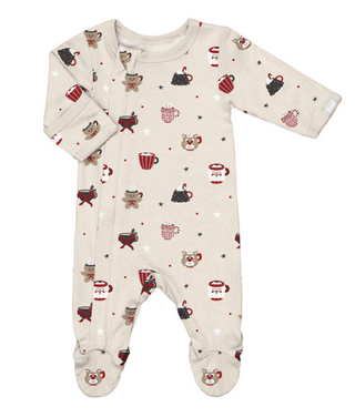 Pyjama à glissière en modal – Chocolat chaud de Noël